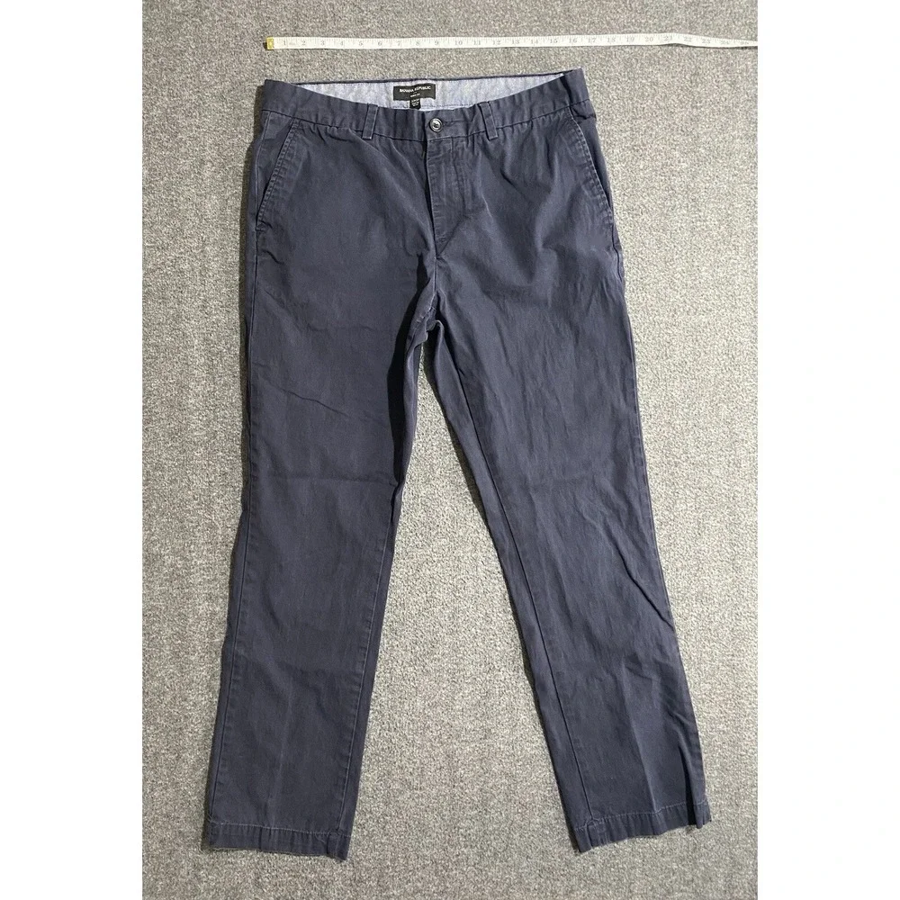 Banana Republic Fulton Skinny Fit Chino Pants Men  Blue Geometric Size 33/32
